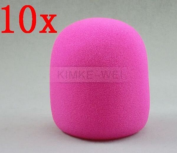 10x Pink Handheld Stage Microphone Windscreen Foam Mic Cover Karaoke DJ 65x40mm