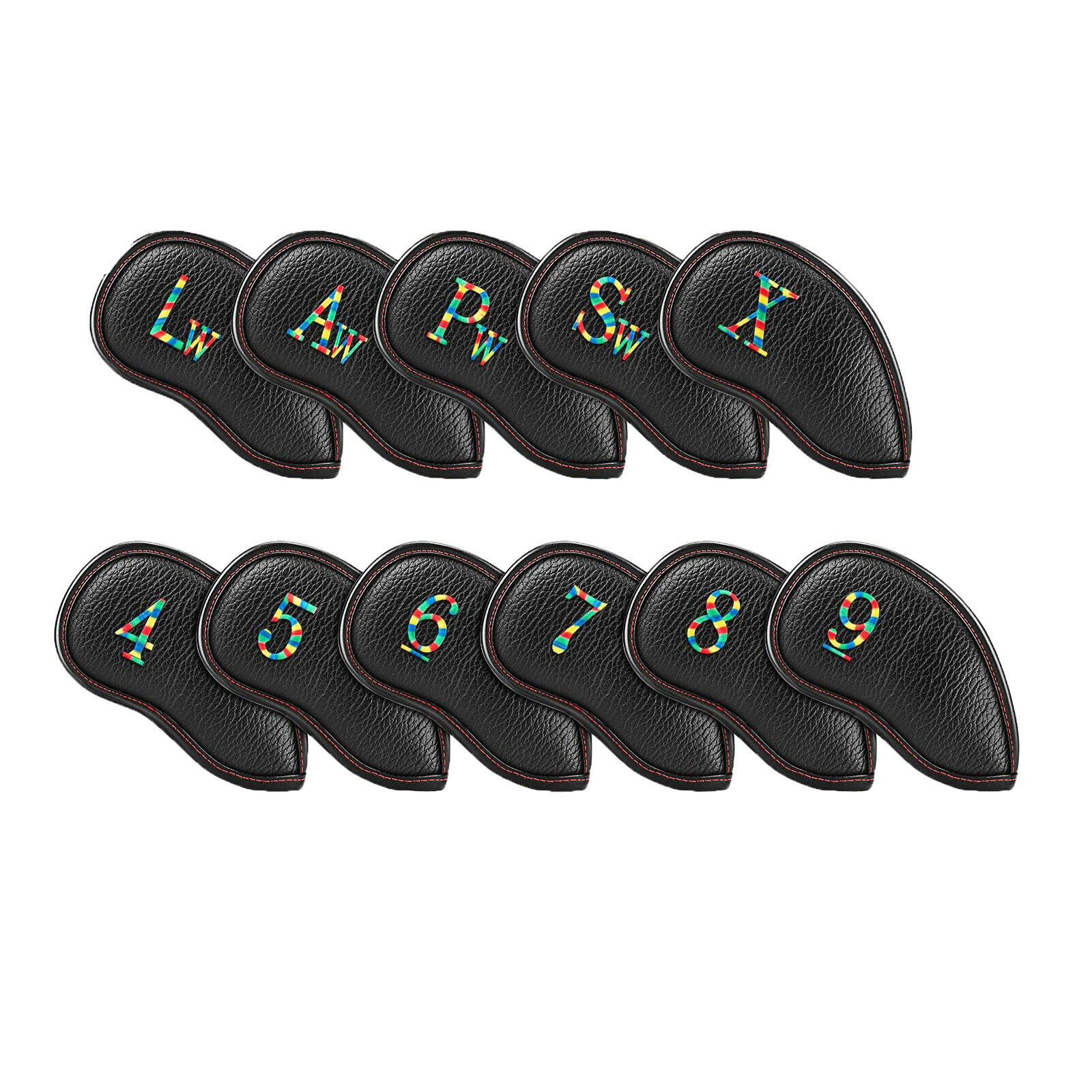Golf Iron Headcovers Club Covers Set Leather PU 11 Piece Cover Protector