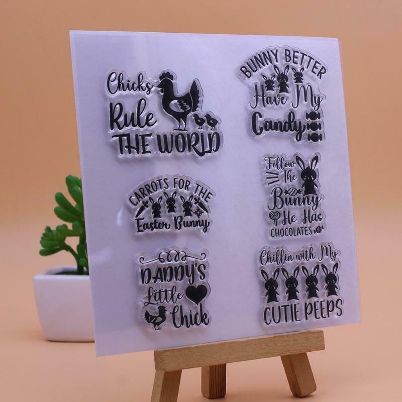 Easter Bunny Chicks Silicone Clear Seal Stamp DIY Scrapbooking Embossing Photo