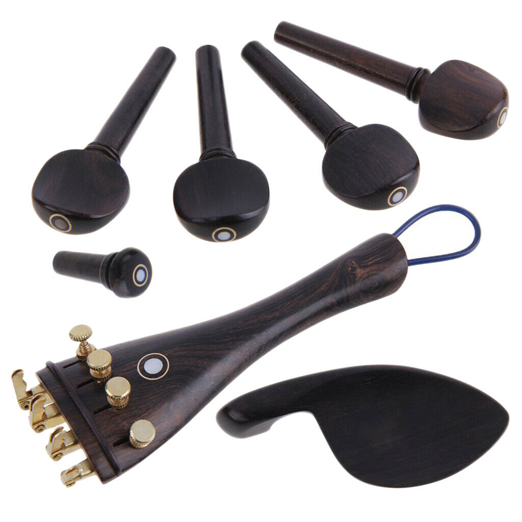 4/4 violin spare part set - tuning pins + fine tuner + tail +