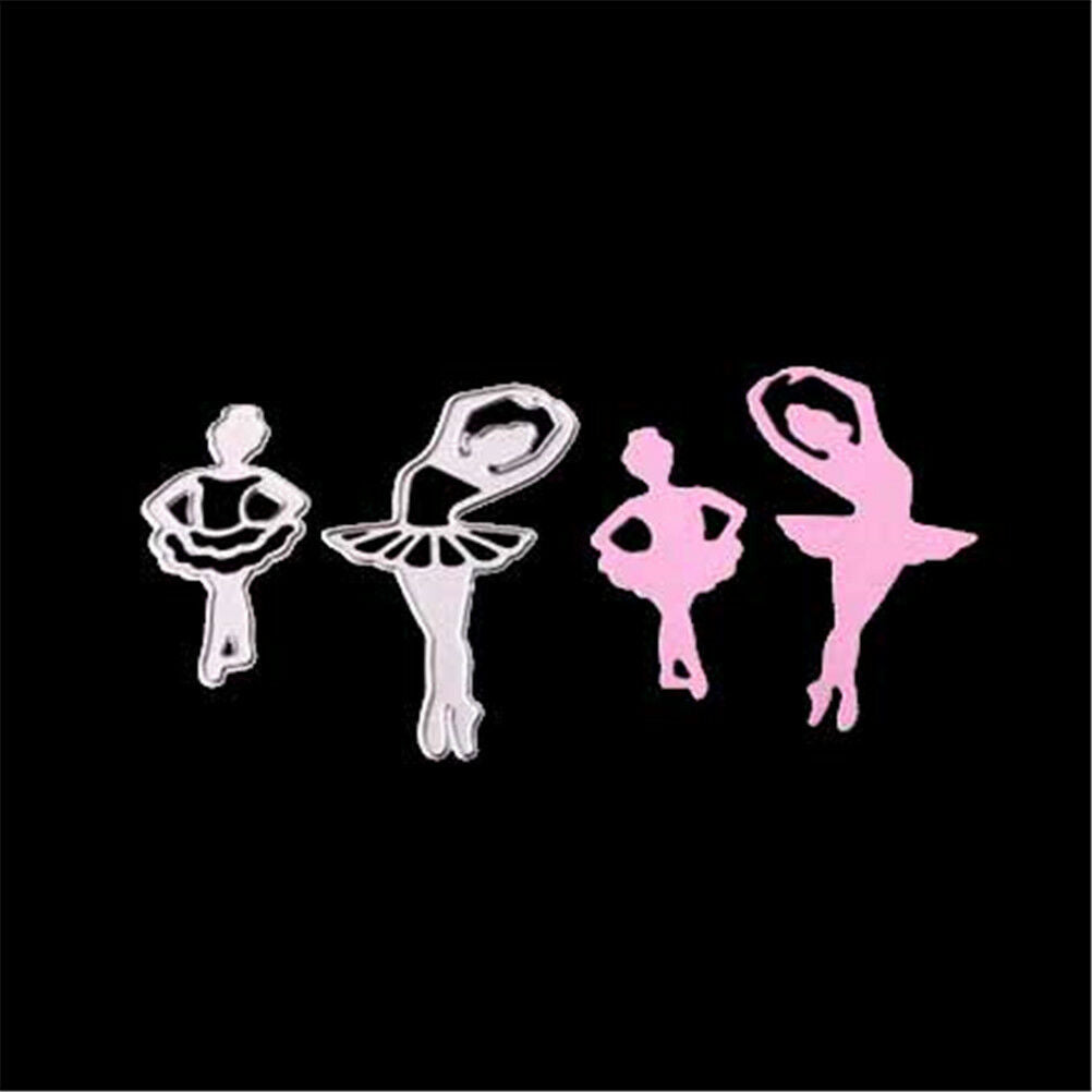2pcs Ballet Dancing Girls Scrapbook DIY album Card Metal Die Cut Stencil .l8