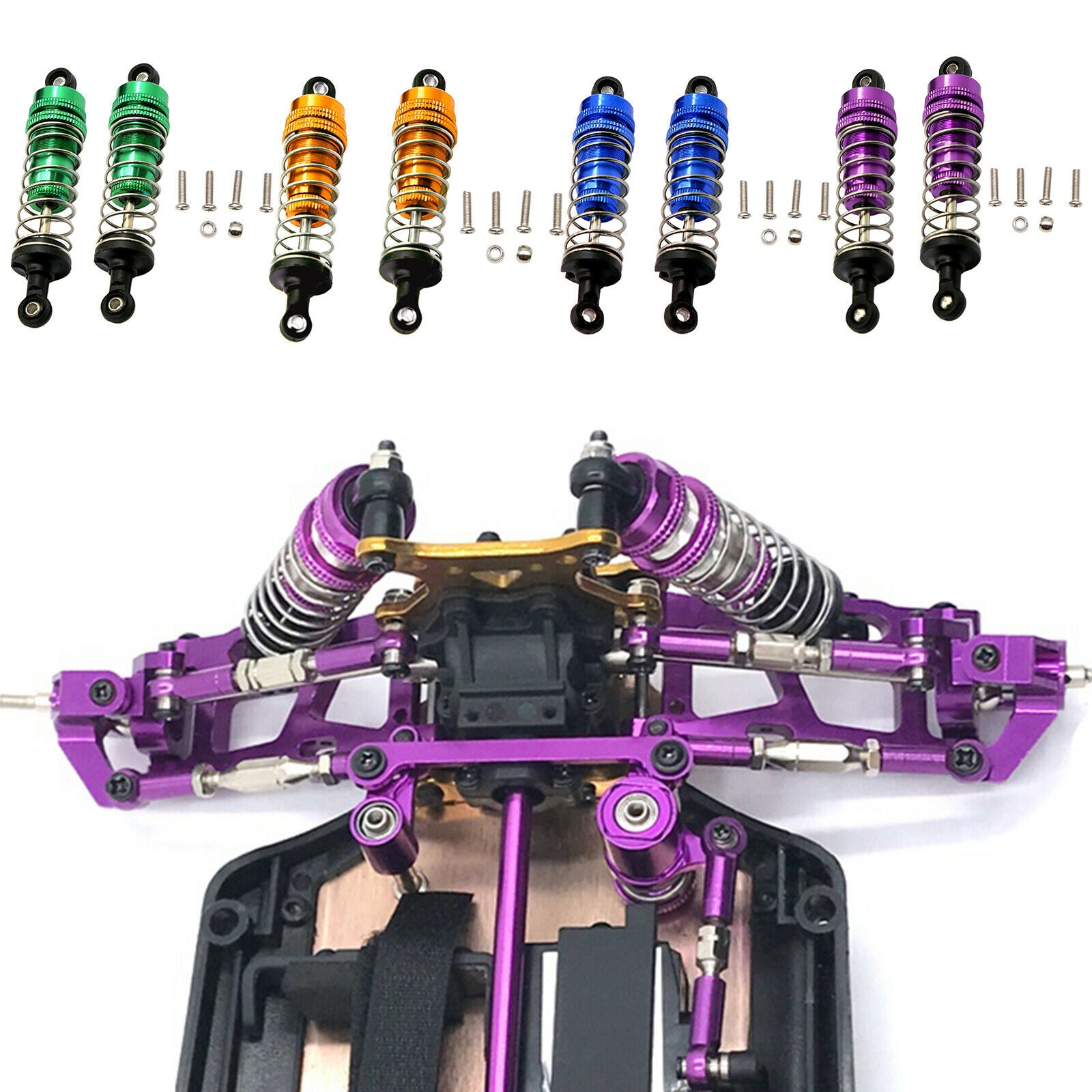 8 Piece 80mm Shock Absorber Fit for WLtoys 144001 RC Drift Car Upgrades