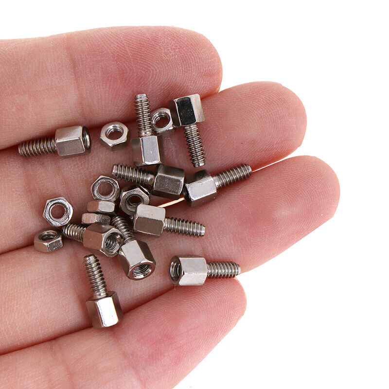 10Sets 5+7mm Header Plate Bracket Stud Bolt & Nut Nuts Screw D-Sub VGA se.l8