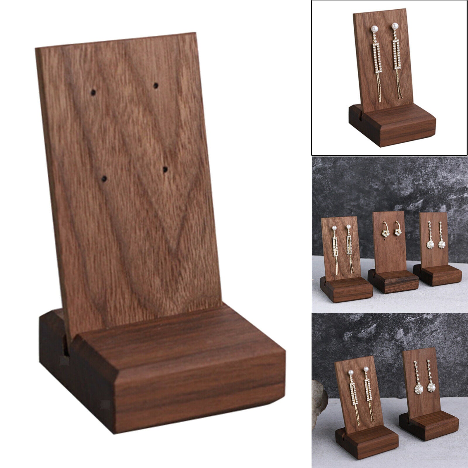 Jewelry Display Stand Shelf Photo Props for Rings Selling Photography Brown