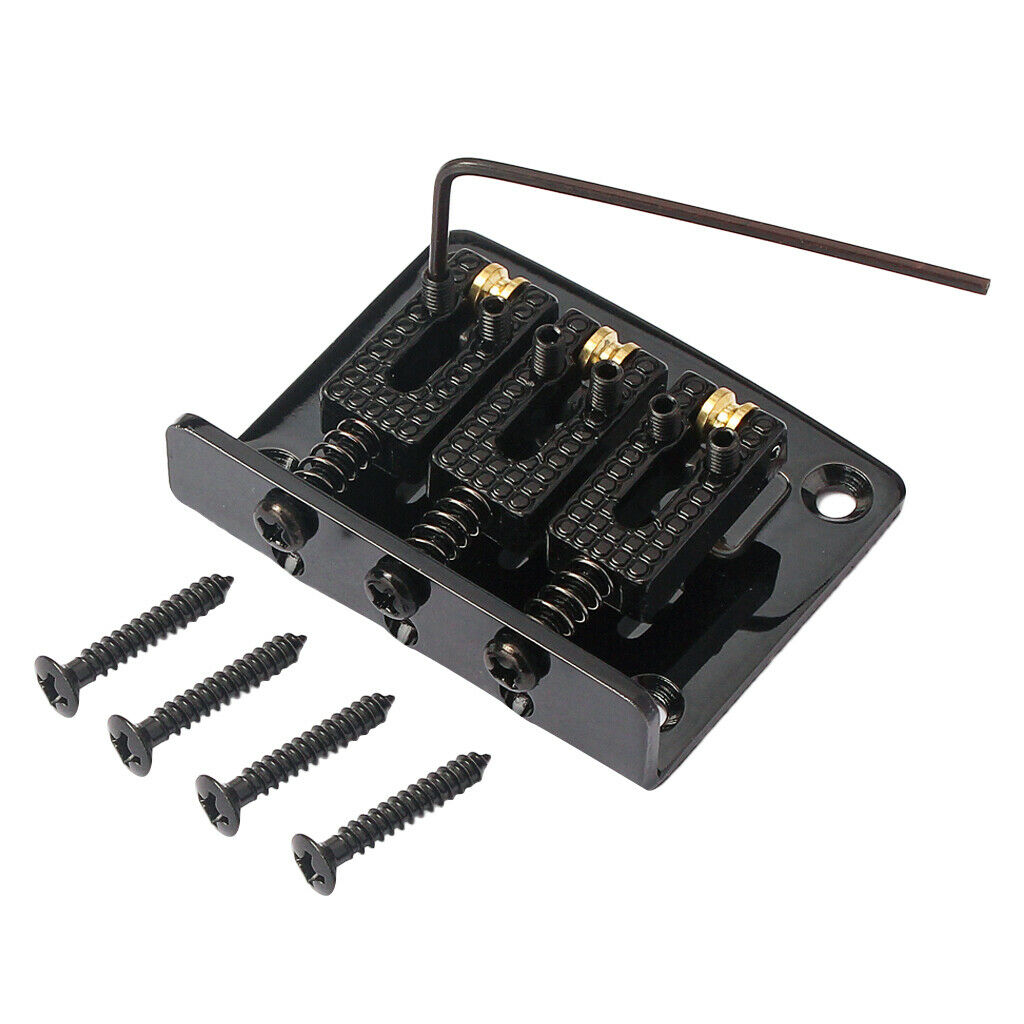 3-string Guitar Hardtail Bridge for Cigar Box Guitar w/ Wrench & Screws