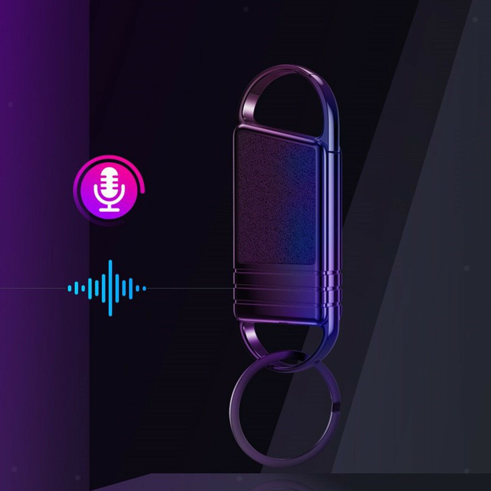 Wearable Keychain Voice Recorder Mini 130mAh 8GB for Meeting Interview Home