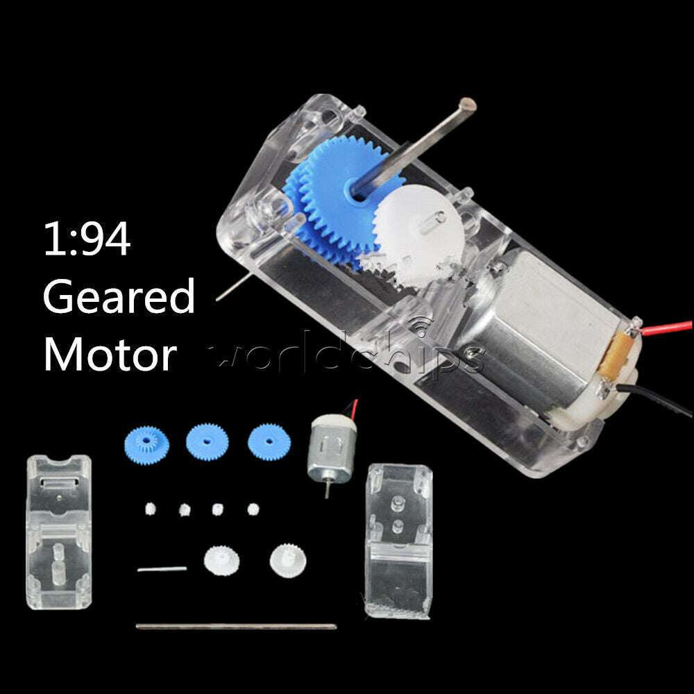 85-120RPM 1:94 Mini Biaxial Gear Motor + Plastic Shell For DIY RC Car Robot Boat