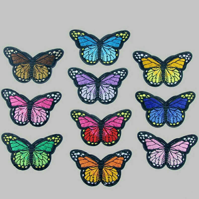 10 x Embroidery Butterfly Sew Iron On Patch Badge Embroidered Applique U4N4