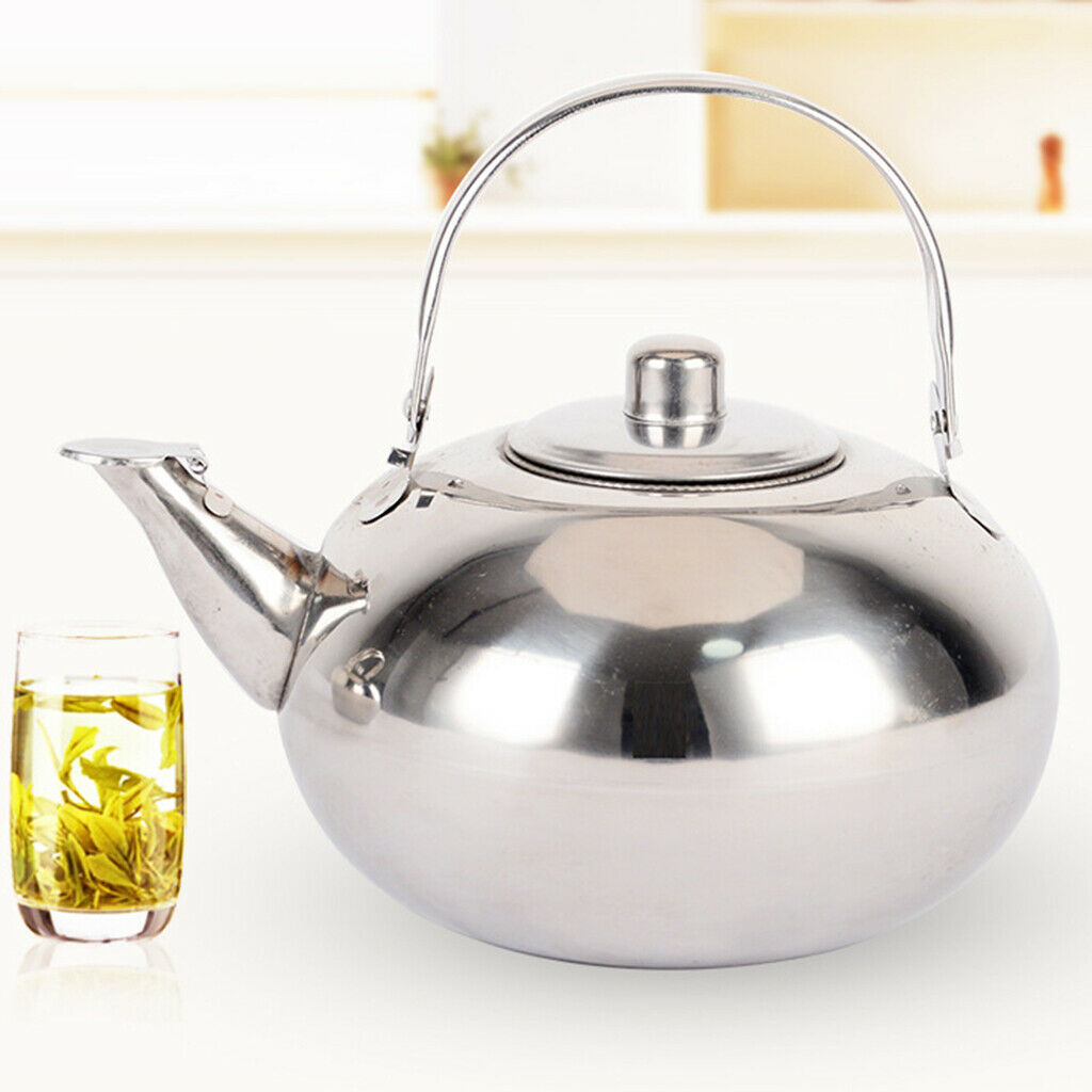 2Pcs Teapot with Infuser Loose Tea Leaf Stainless Steel Tea Pot Coffee Water