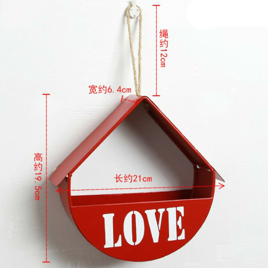 Wall Hanging Flower Basket Plant Pot Home Balcony Decor Red House