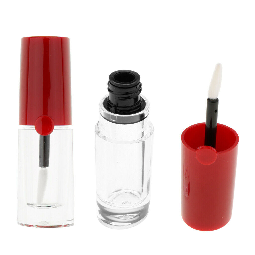 2 Pcs 5ml Clear Empty Lip Gloss Containers, Mini Refillable Travel Lip Gloss Lip