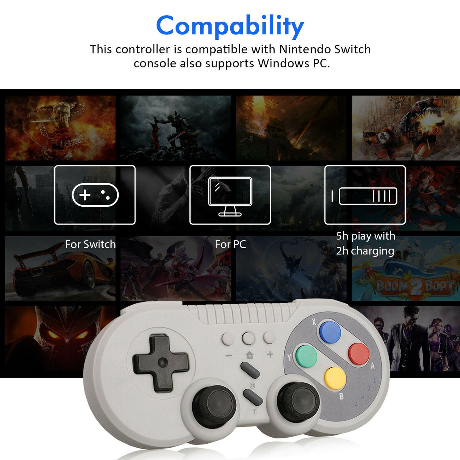 For Nintendo Switch PC Android Wireless Bluetooth Pro Controller Classic Gamepad