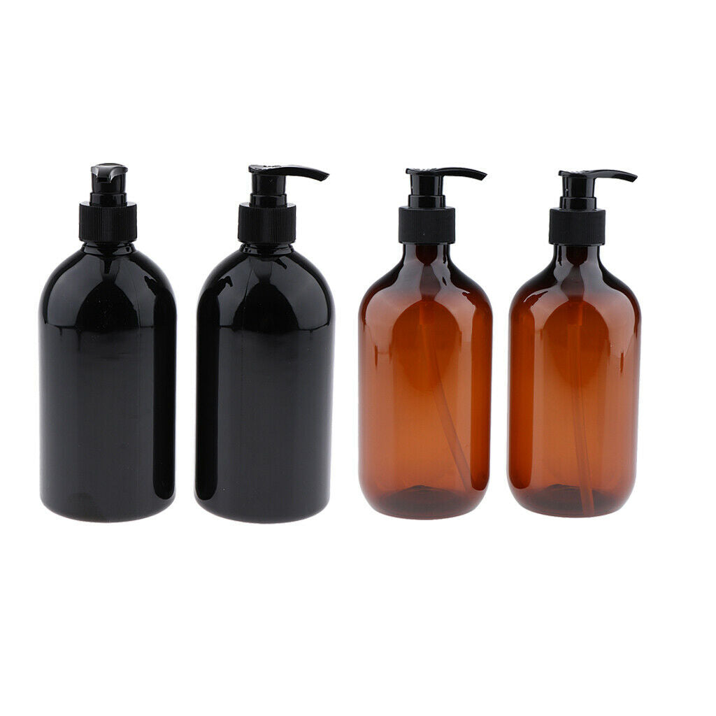 4x 500mL Plastic Empty Shampoo Conditioner Pump Bottles Dispenser Containers