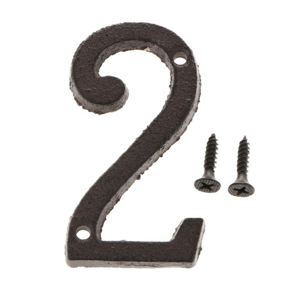 10pcs Digits 0-9 Cast Iron Metal Plate Sign Plaque for House Address Garden