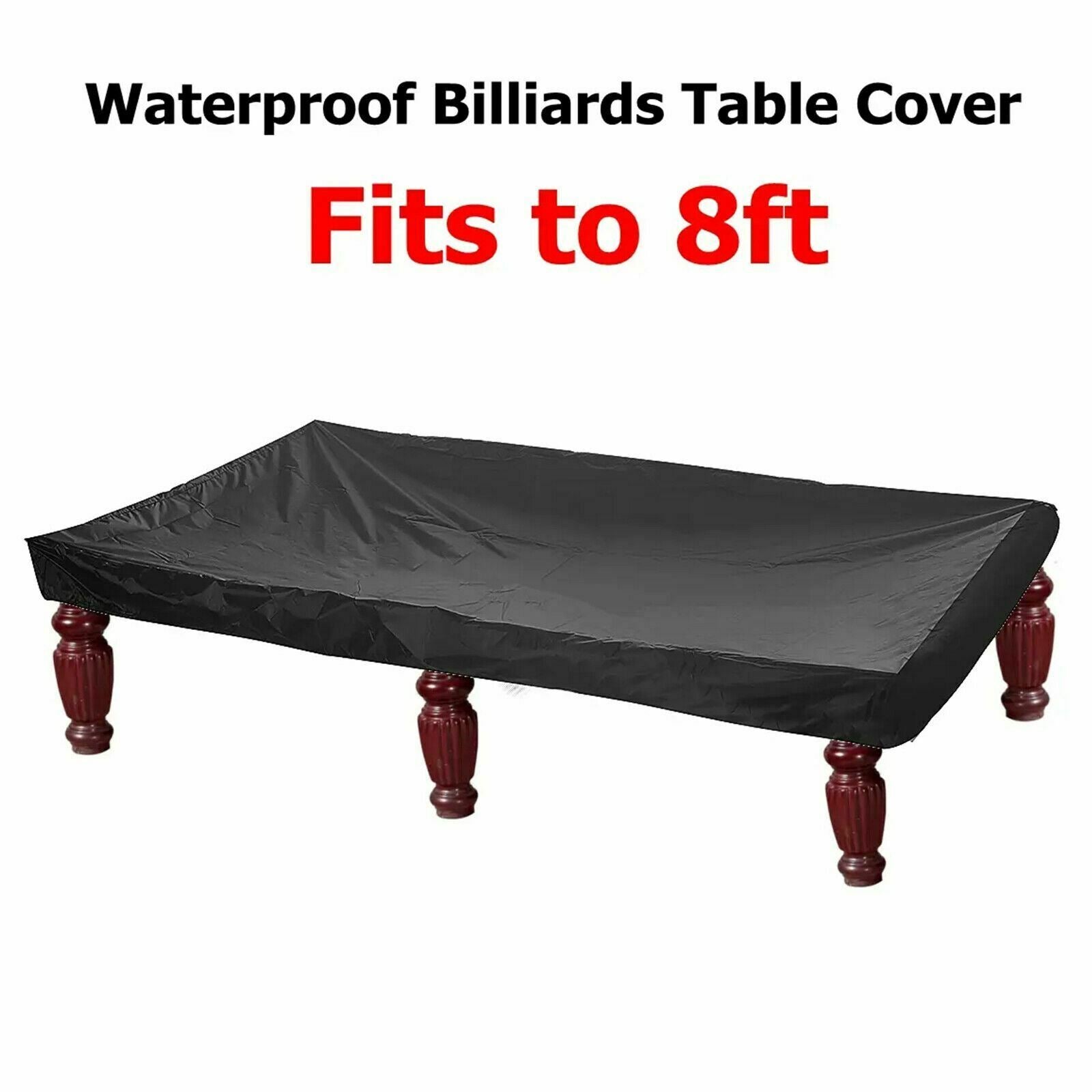8ft Waterproof Black Pool Snooker Billiard Table Top Dust Cap Cover Protector