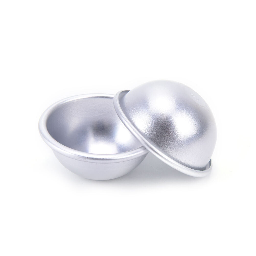 1set/2pcs aluminum bath bomb molds bath fizzy sphere round ball molds 4.5*.l8