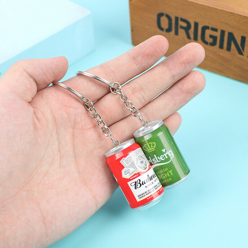 Simulation Beer Cans Keychain Tide Bag Backpack Car Key Pendant KeyringA KX
