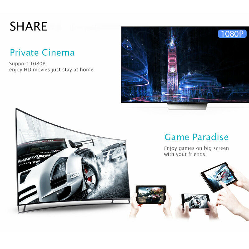 Car Home Media Player Airplay HDMI+AV RCA TV WiFi MirrorLink Screen Video Dongle