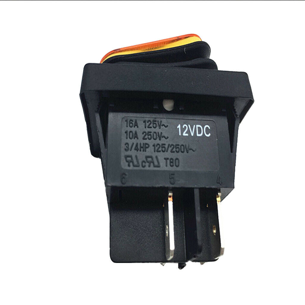 12V 4 Pins Car Boat Fog Light Rocker Toggle Switch Dashboard Parts Yellow