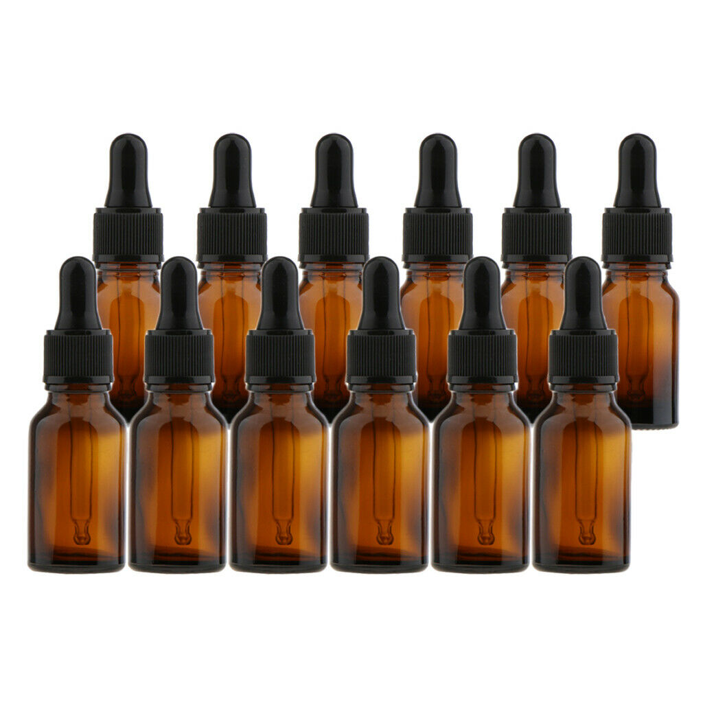 12X Empty Glass Refill Eye Dropper Bottle Essential Oil Perfume Pipette Vial