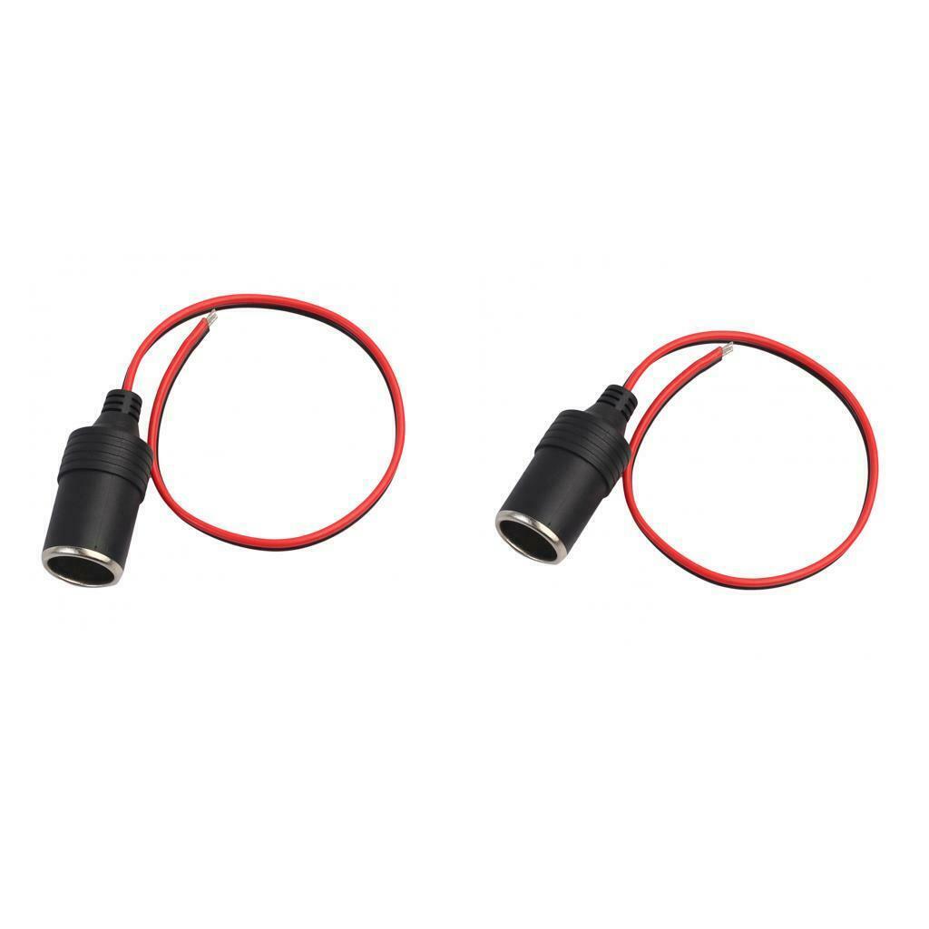 2pcs Female 12Volt DC Car Cigarette Lighter Power Plug Socket Connector Adapter