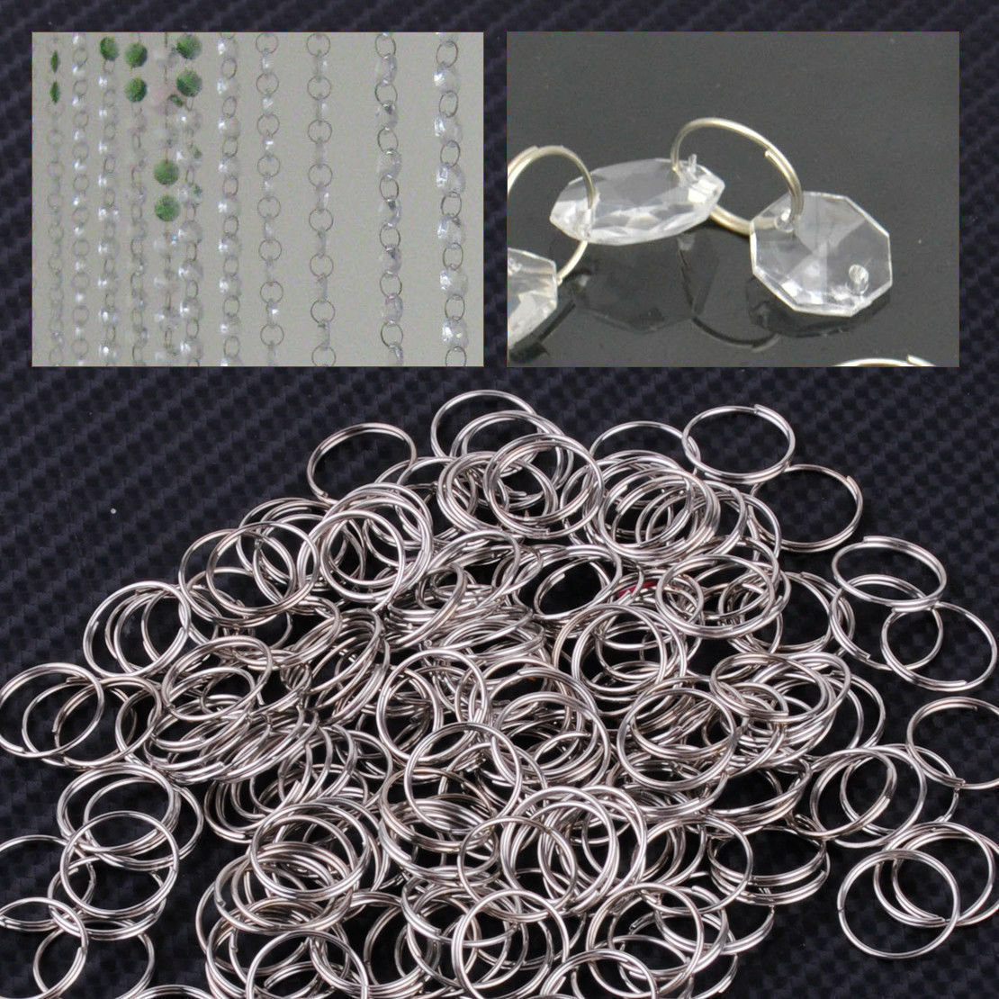 200Pcs 12mm Metal Round Split Rings Small Double Ring Keyring Findings for DIY