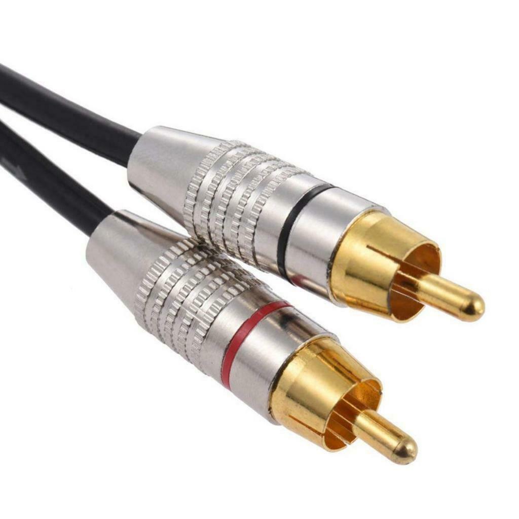 2 RCA Male Plug to XLR Male Speaker Cable Y-Splitter Adapter Lead Cord 0.5M