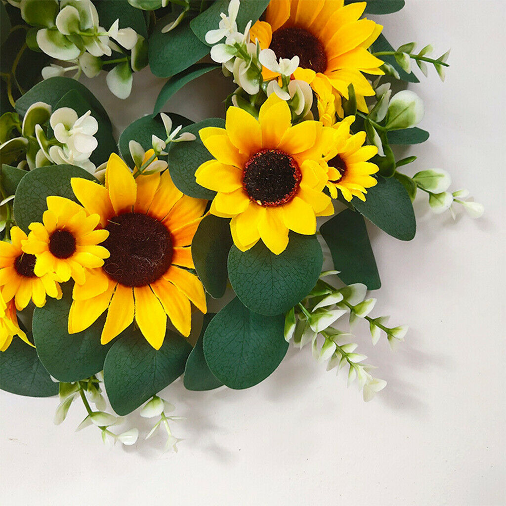Outdoor Sunflowers Wreath Front Door Wall Home Artificial Floral Decor