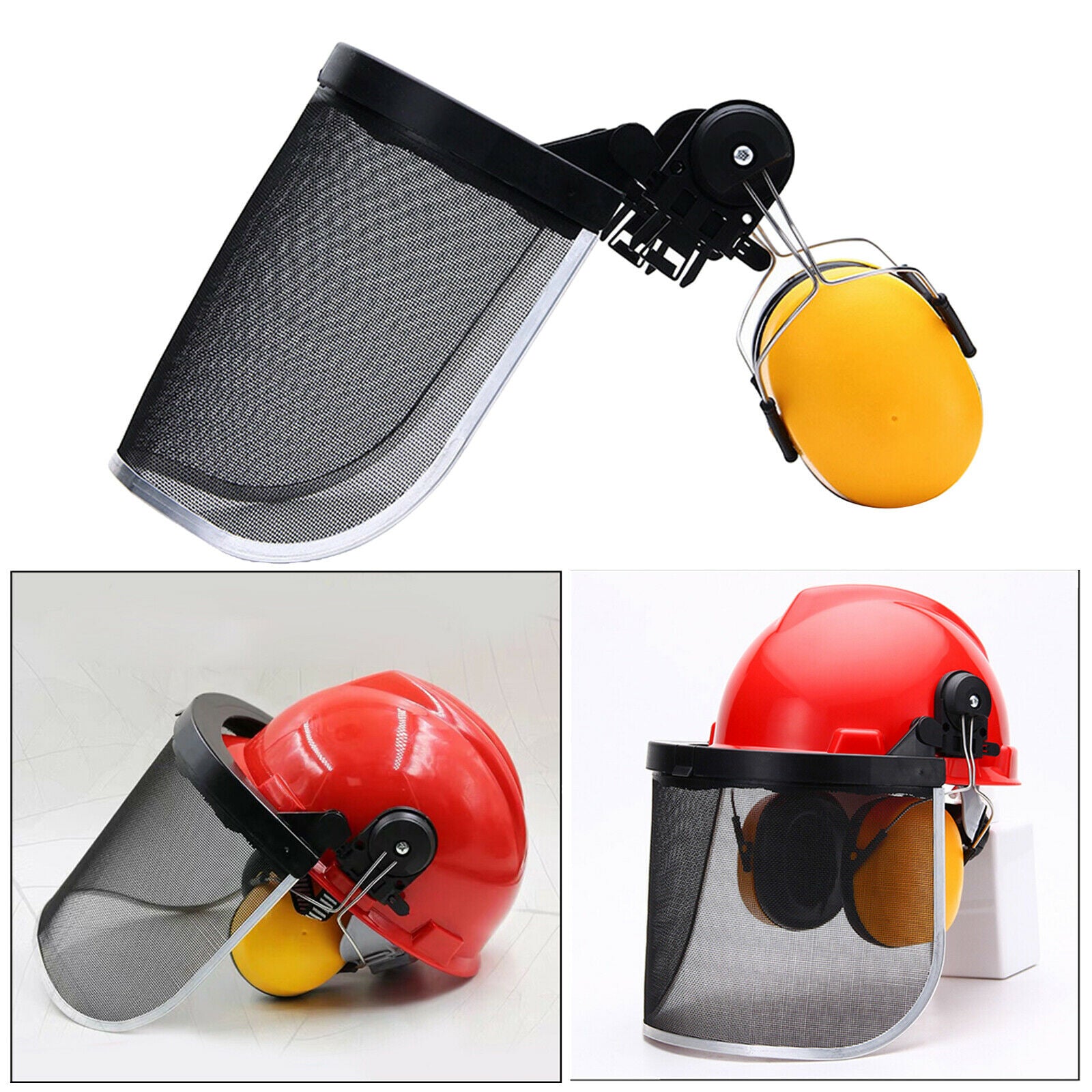 Replacement Steel Face Shield Earmuffs Protection for Forestry Safety Helmet