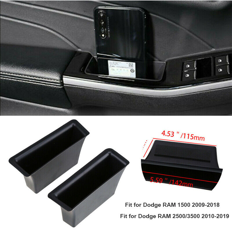Car Side Door Armrest Storage Box Holder For Dodge Ram 1500 2500 3500 2009-2019