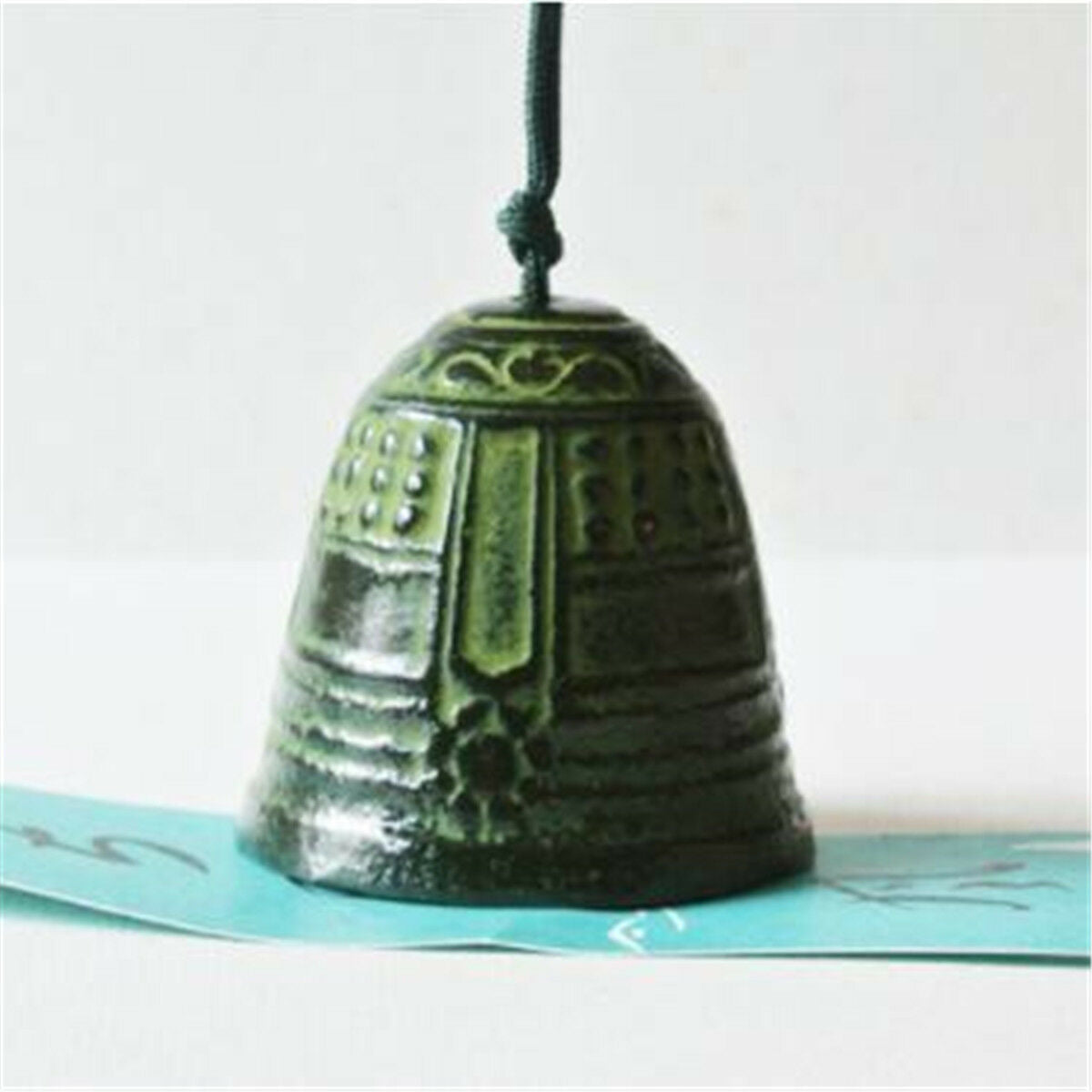 1pc Temple Bell Japanese Wind Chime Hang Sound Clapper Home Garden Decor Green