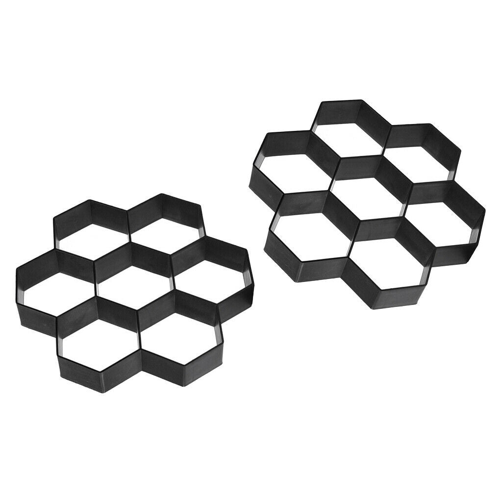 2 Pieces Hexagon Walk Maker Concrete Stepping Stone Mold Garden Pathway Mold