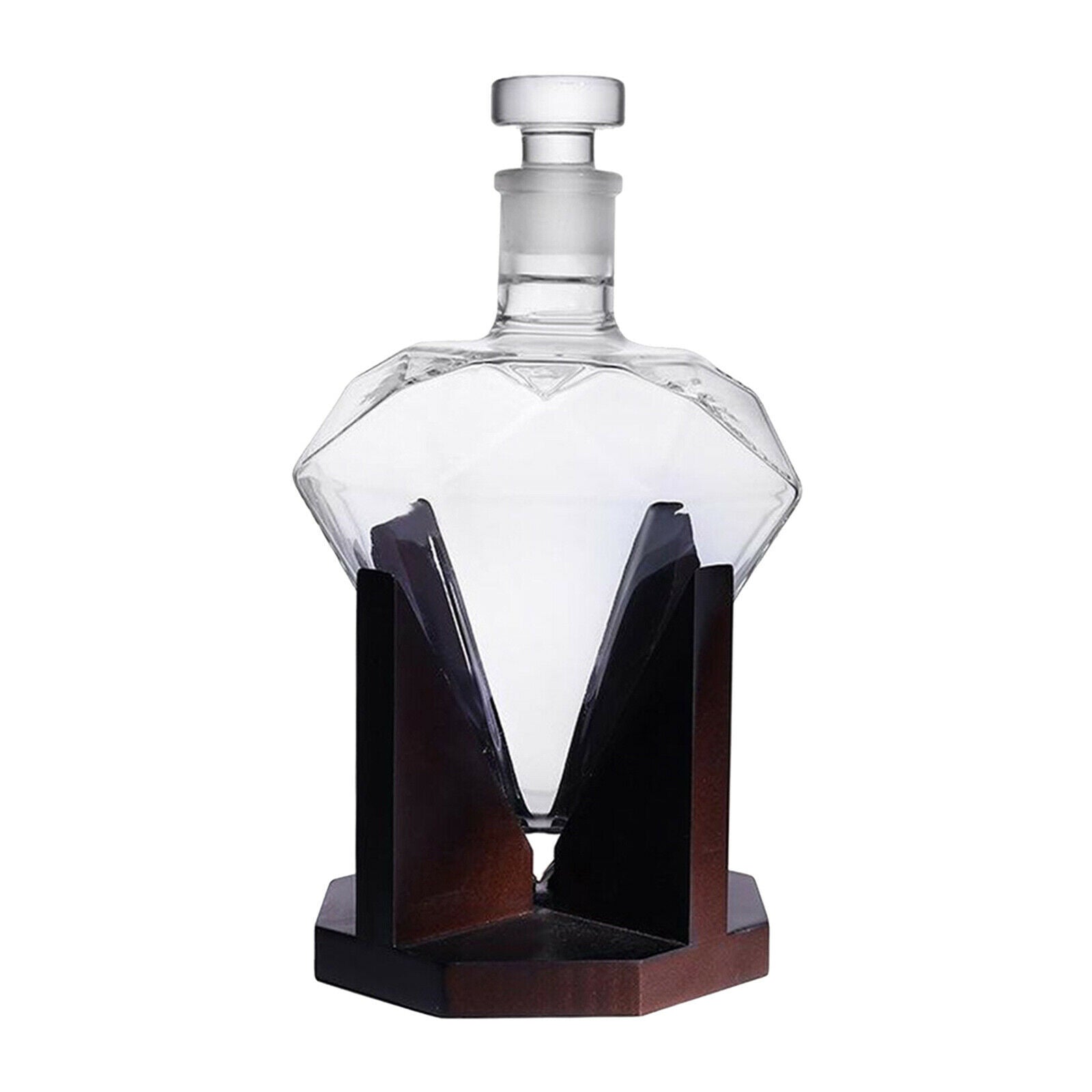 750ml Glass Wine Decanter Bourbon Wine Pourer Bottle Holder Home Decoration