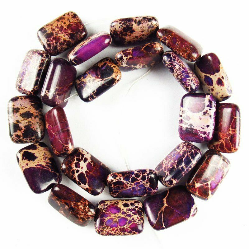 18x13x5mm Purple Man-made Sea Sediment Jasper Oblong Loose Bead 15.5 " 689DHS