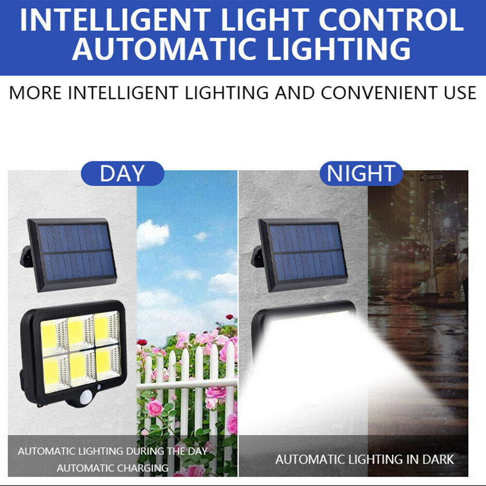 150 LED PIR Motion Sensor Wall Light Solar Powered Garden Yard Lamp Waterproof