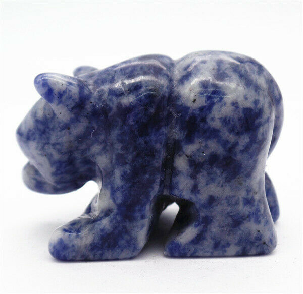 47x32x22mm Natural Blue Sodalite Carved Bear Decoration Statue Home Decor HH7730