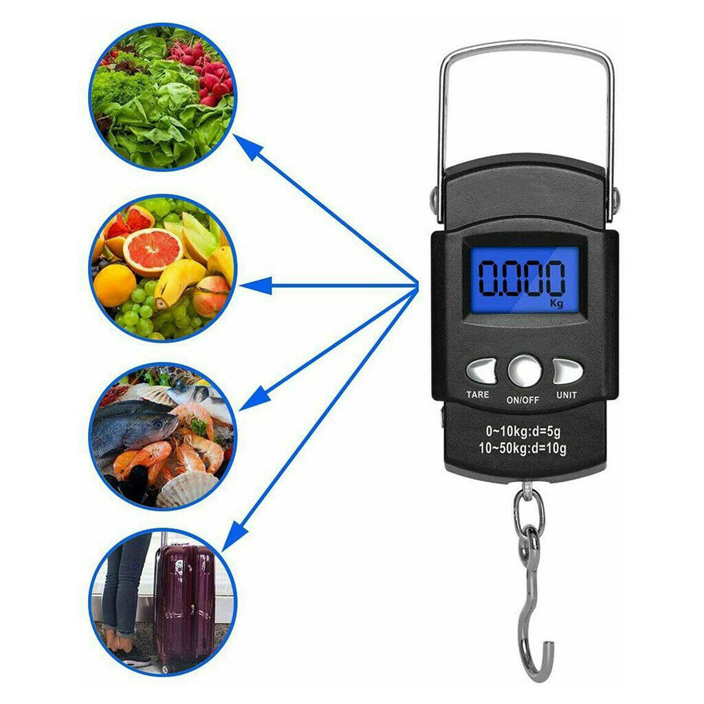 50kg/110lbs Digital Scale Travel Fishing Luggage Electronic Scales Balance Ruler