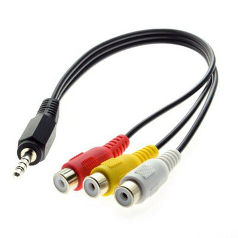 Mini AV Male To 3RCA Female M/F Audio Video Cable Stereo Adapter 3.5.l8
