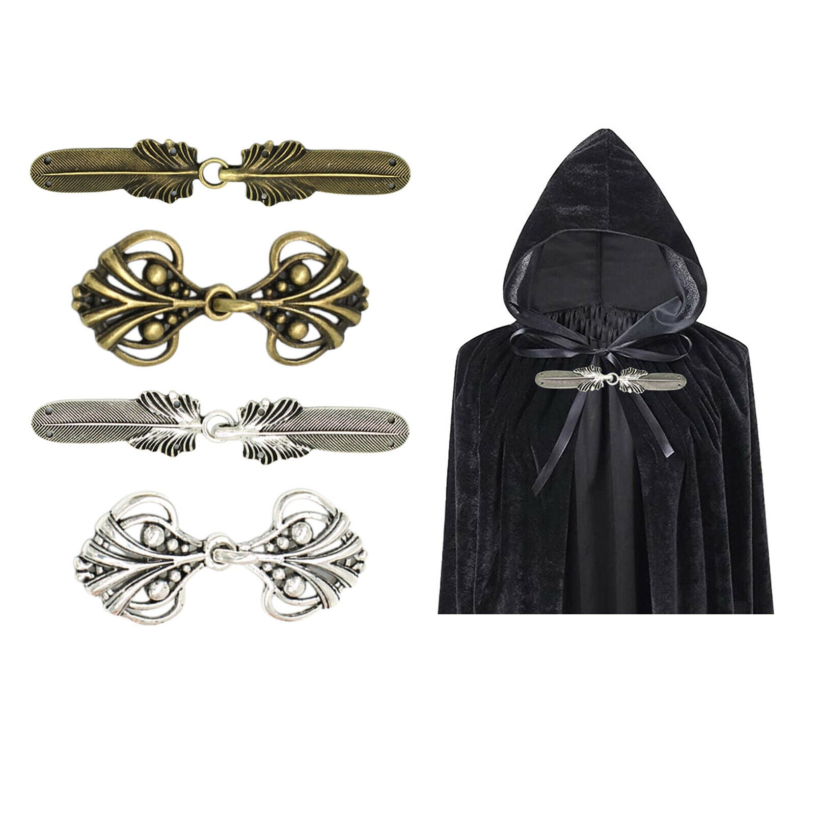 4Pair Cardigan Sweater Pins Buckle Hooks Eyes Brooch Clip Fastener Shirt
