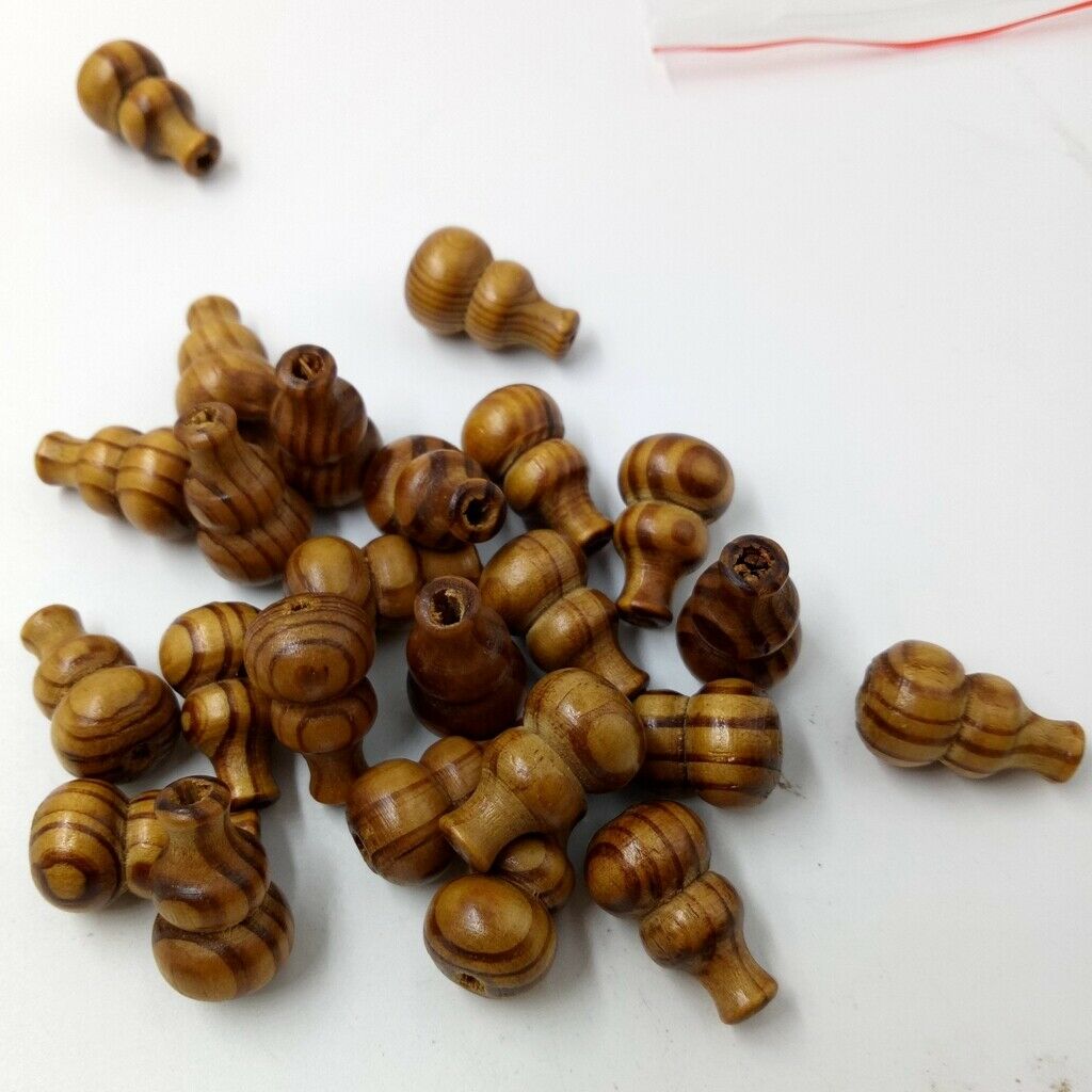 25pcs Calabash Gourd Natural WOODEN BEADS Spacer Fashion Jewelry Making 27mm