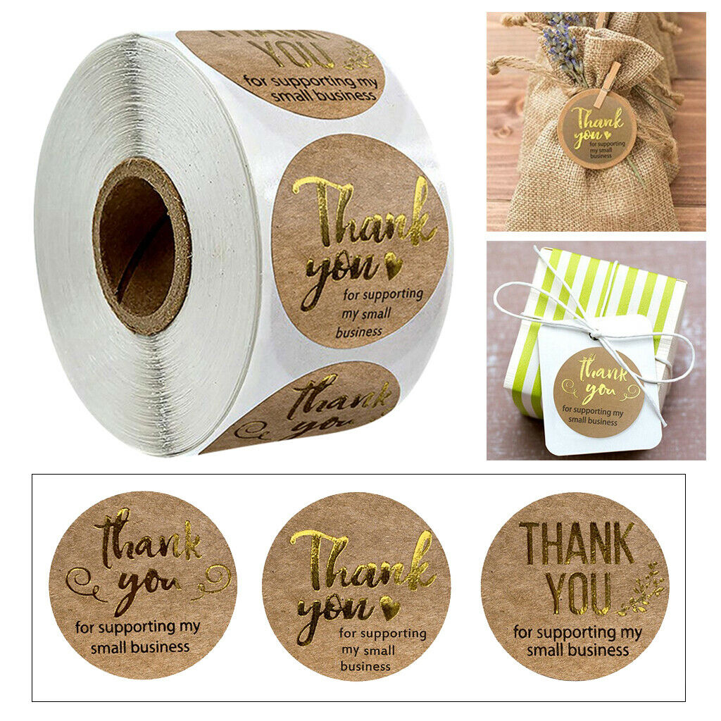 1000Pcs Handmade THANK YOU FOR YOUR ORDER Stickers Round Paper Labels DIY 1"