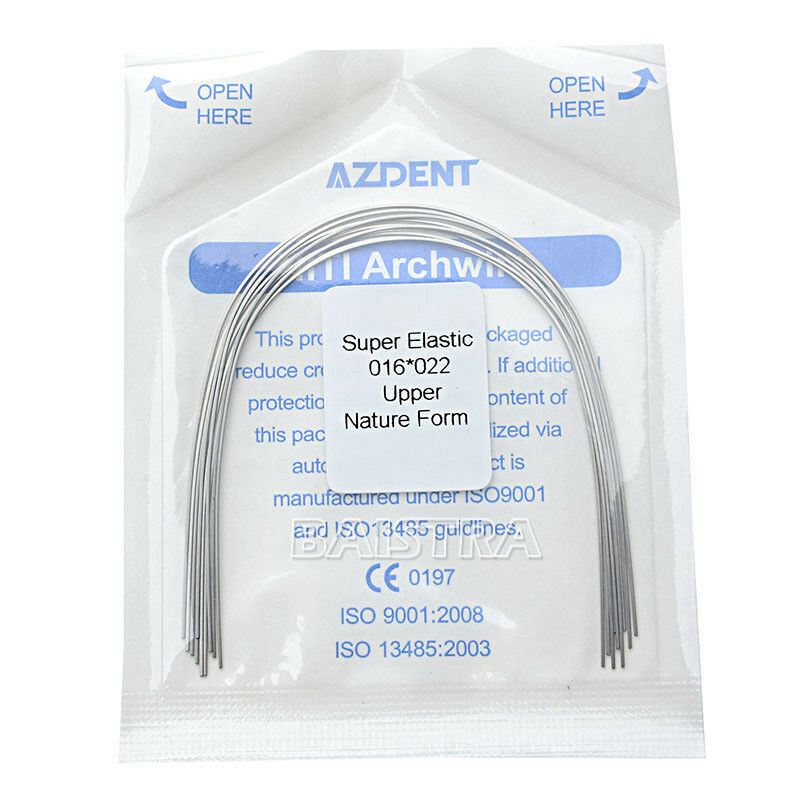 20X Dental Niti Arch Wires Rectangular 16X22 Upper Super Elastic Natural