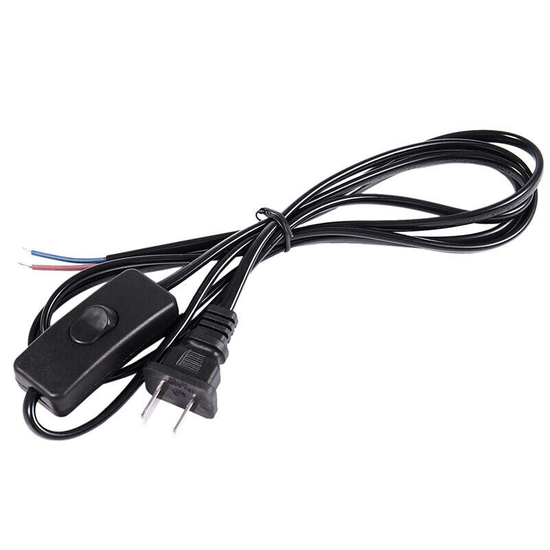 US Plug 1.8M Power Cord on/off Button Switch AC110V 3A AC250V 6A Black E2O1O1