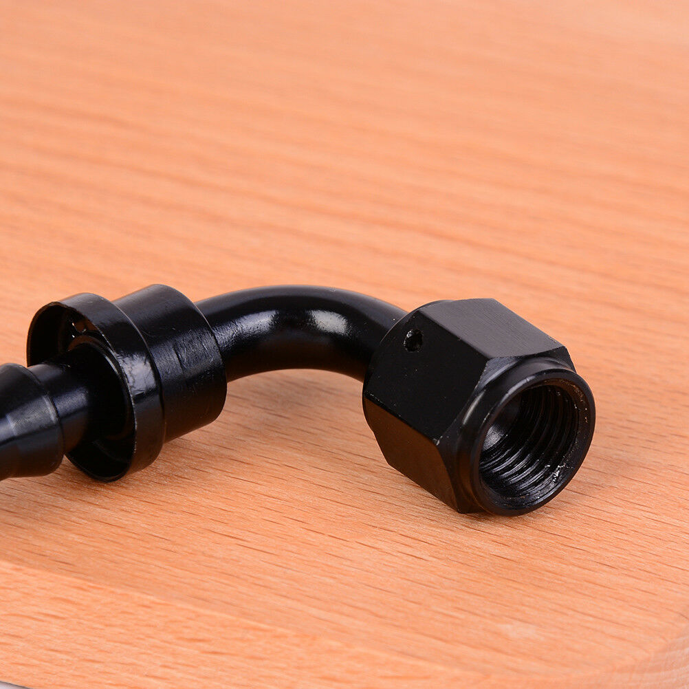 Black AN6 AN-6 90 degree push lock oil/fuel/gas line fittings hose adaptefwJ Kt