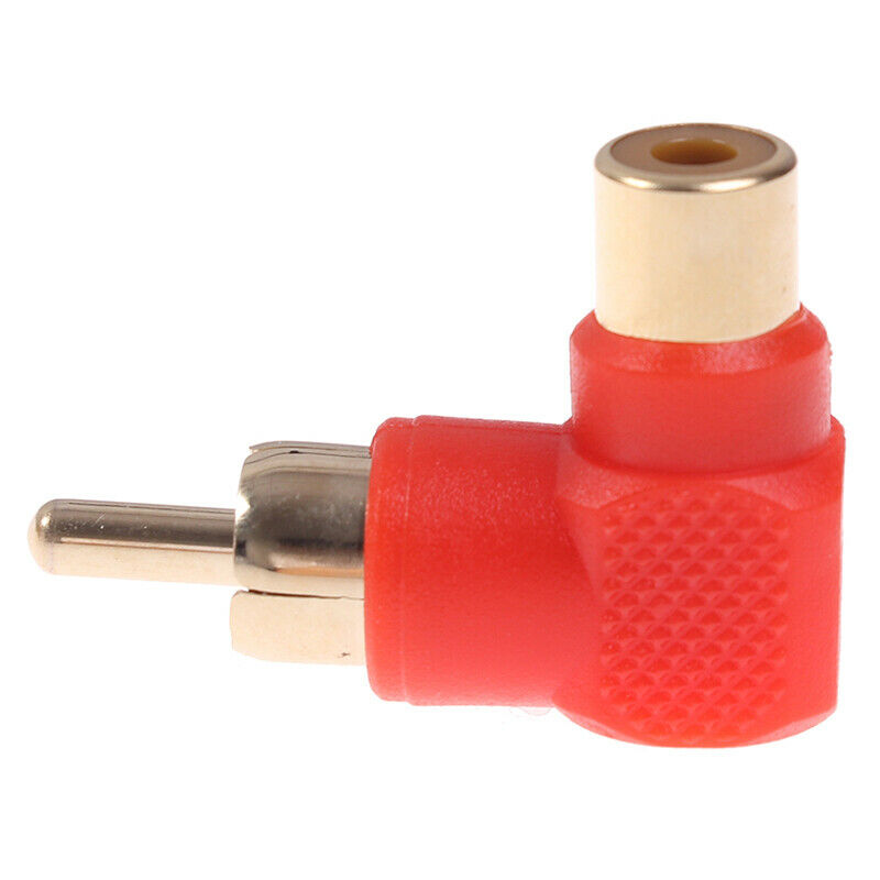 1Pair 90 Degree RCA Right Angle Connector Plug Adapters M/F Elbow Aud.l8