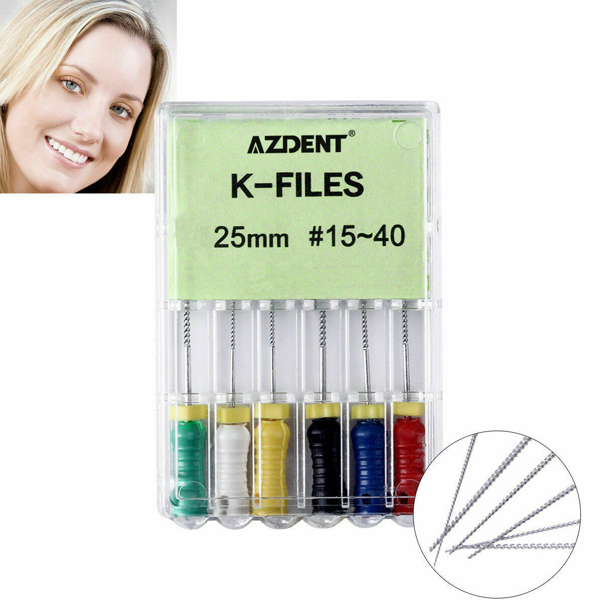 50Box Dental Hand Use File Niti K-files Endodontic Root Canal #15-40 25mm AZDENT