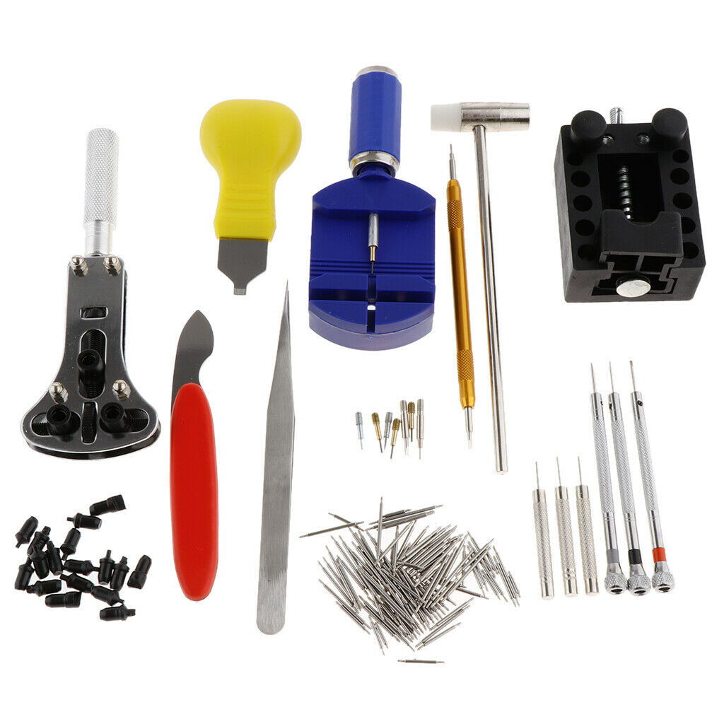 147 Pieces Watch Repair Tool Kit Battery Back Case Opener Spring Pin Remover
