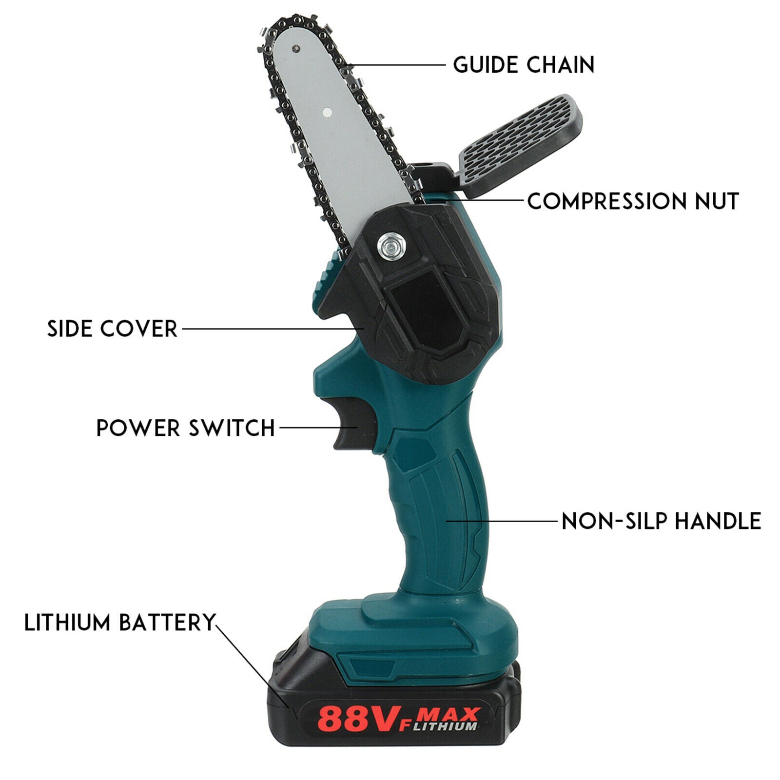 1000W 4" Electric Saw Mini Wood Cutting Chainsaw Rechargeable Wood Cutter