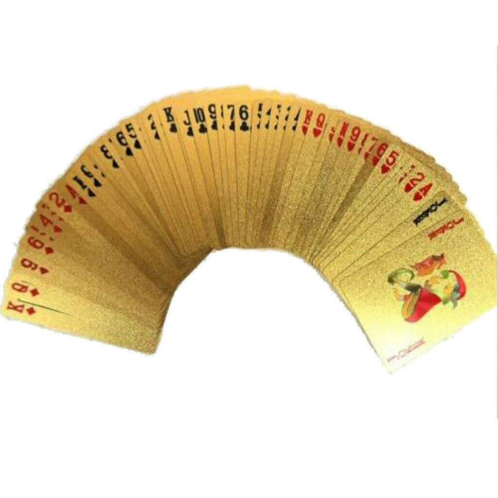 1 Set Goldleaf Plastic Playing Cards Shining Poker Set for Family Games