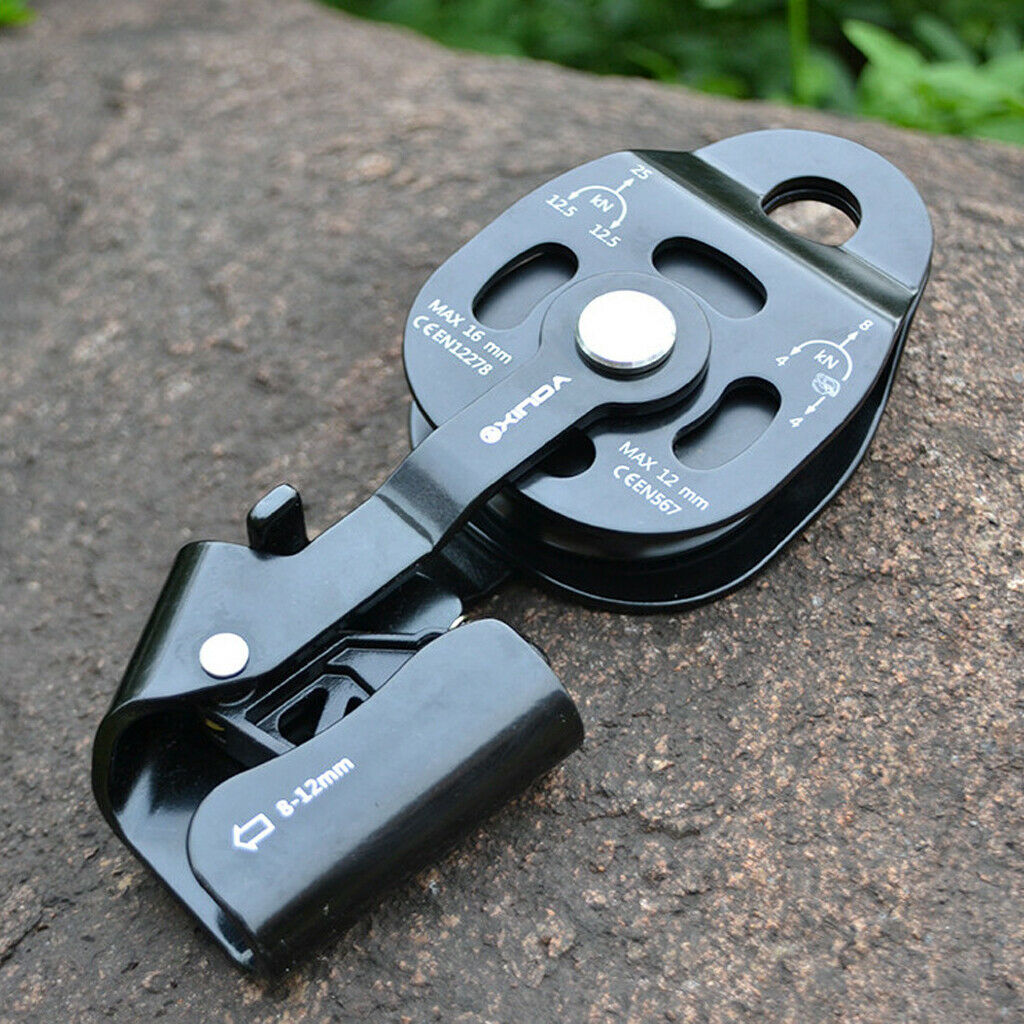 Climbing Device Ascender Equipment Pulley 19 X 7.3 Cm Black